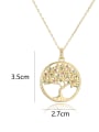 thumb Brass Rhinestone Tree Minimalist Necklace 1