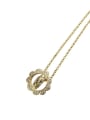 thumb Brass Cubic Zirconia Flower Vintage Necklace 2