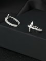 thumb Brass Cubic Zirconia Geometric Luxury Huggie Earring 2
