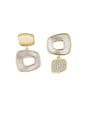 thumb Brass Shell Geometric Minimalist Drop Earring 0