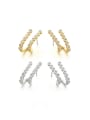 thumb Brass Rhinestone Geometric Minimalist Stud Earring 0