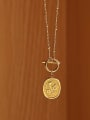 thumb Brass  Vintage Oval  Pendant Necklace 0