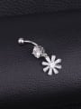 thumb Stainless steel Cubic Zirconia Flower Hip Hop Belly Rings & Belly Bars 1