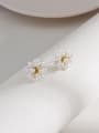 thumb Copper Imitation Pearl Flower Dainty Stud Trend Korean Fashion Earring 2