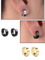 thumb Stainless steel  Smooth Geometric Minimalist Huggie Earring 1