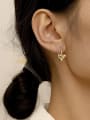 thumb Brass  Smooth Heart Minimalist Huggie Trend Korean Fashion Earring 1