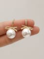 thumb Brass Imitation Pearl Geometric Minimalist Hook Trend Korean Fashion Earring 0