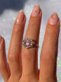 thumb Brass Cubic Zirconia Heart Cute Band Ring 4