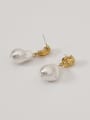 thumb Brass Freshwater Pearl Geometric Minimalist Drop Trend Korean Fashion Earring 2