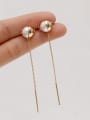 thumb Brass Imitation Pearl Tassel Minimalist Threader Trend Korean Fashion Earring 0