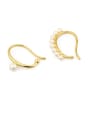 thumb Brass Imitation Pearl Geometric Minimalist Clip Earring single 1