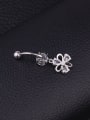thumb Stainless steel Cubic Zirconia Flower Hip Hop Belly studs & Belly Bars 3
