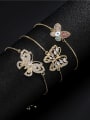 thumb Brass Cubic Zirconia Butterfly Vintage Adjustable Bracelet 0
