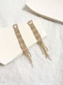 thumb Copper Cubic Zirconia Tassel Luxury Threader Trend Korean Fashion Earring 2