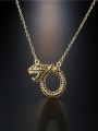 thumb Brass Rhinestone Snake Vintage geometry Pendant Necklace 2