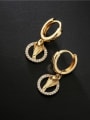 thumb Brass Cubic Zirconia Geometric Vintage  Snake Huggie Earring 1