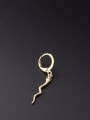 thumb Brass Cubic Zirconia Snake Minimalist Single Earring 2