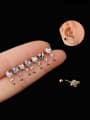 thumb Brass Cubic Zirconia Star Moon Vintage Single Earring(Single Only One) 0