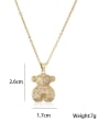 thumb Brass Cubic Zirconia  Trend Bear Pendant Necklace 2