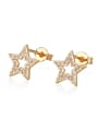 thumb Brass Cubic Zirconia Dainty Star  Earring and Necklace Set 2