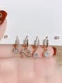 thumb Brass Cubic Zirconia  Vintage Heart Set Hook Earring 0