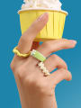 thumb Brass Enamel Multi Color Flower Minimalist Band Ring 3