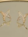thumb Copper Imitation Pearl Butterfly Vintage Stud Trend Korean Fashion Earring 2