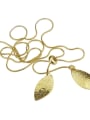 thumb Brass Smooth Leaf Minimalist Pendants  Necklace 2