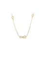 thumb Brass Cubic Zirconia Bowknot Dainty Necklace 0