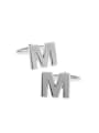 thumb Brass Smooth Letter M Trend Cuff Link 0