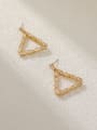 thumb Brass Cubic Zirconia Triangle Vintage Drop Earring 0