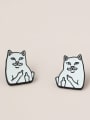 thumb Alloy Enamel Cat Cute Stud Earring 0