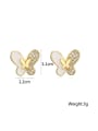 thumb Brass Shell Butterfly Vintage Stud Earring 1