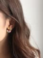 thumb Alloy Glass Stone Round Hip Hop Stud Earring 1