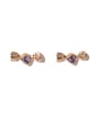 thumb Brass Cubic Zirconia Irregular Purple Candy Vintage Stud Earring 0