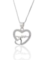thumb Brass Rhinestone Dainty Heart  Earring and Necklace Set 2