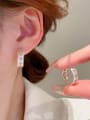 thumb Brass Cubic Zirconia Heart Minimalist Huggie Earring 3