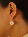 thumb Brass Imitation Pearl Geometric Minimalist Threader Trend Korean Fashion Earring 2