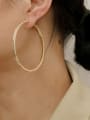 thumb Brass Smooth Round Minimalist Hoop Trend Korean Fashion Earring 2