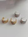 thumb Brass Cubic Zirconia Geometric Trend Stud Earring 1