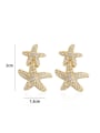 thumb Brass Cubic Zirconia  Sea Star Vintage Cluster Earring 2