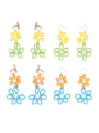 thumb Brass Glass beads Multi Color Flower Minimalist Clip Earring 0