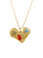 thumb Brass Cubic Zirconia Heart Dainty Necklace 3