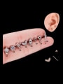 thumb Brass Cubic Zirconia Heart Cute Single Earring(Single Only One) 1