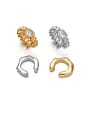 thumb Brass Cubic Zirconia Heart Hip Hop Single Earring 0