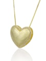 thumb Brass Heart Cubic Zirconia Earring and Necklace Set 0