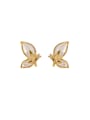 thumb Brass Shell Butterfly Minimalist Stud Earring 0