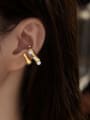 thumb Brass Imitation Pearl Geometric Minimalist Clip Earring 1