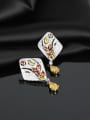 thumb Brass Cubic Zirconia Geometric Luxury Cluster Earring 0