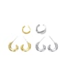 thumb Brass Cubic Zirconia Geometric Minimalist Clip Earring 0